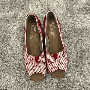 💝Toms red wedges